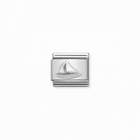 Nomination Silver White Sail Boat Composable Charm